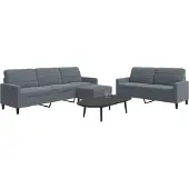 vidaXL Ensemble de canapés 3 pièces avec coussins gris foncé velours