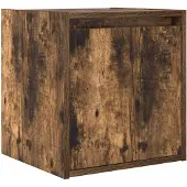 vidaXL Table de chevet murale chêne fumé 38x34x40 cm