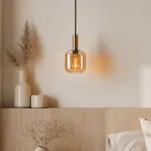 LumenXL Suspension Appeso doré avec verre ambré