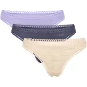 Sloggi String beige / bleu foncé / violet