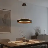 Lyora Lampe pendante moderne Olivia marron Ø 60cm
