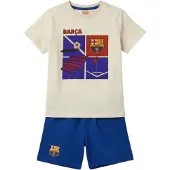 Cerdá Pyjama 'Short Pajamas Single Jersey FC Barcelona' blanc