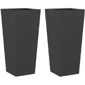 vidaXL Jardinières 2 pcs noir 35x35x75 cm acier