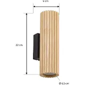 LINDBY Applique Murale , Stralino, dimmable, Bois, Salon / séjour, Bois, Moderne