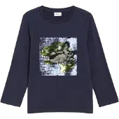 s.Oliver T-Shirt bleu marine / vert foncé / argent