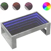 vidaXL Table basse avec Infinity-LED gris béton 90x53x30 cm