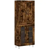vidaXL Highboard chêne fumé 69,5x34x180 cm bois composite