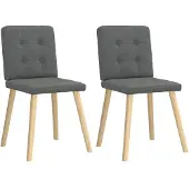 vidaXL Chaise de salle à manger 2 pcs. Tissu gris foncé