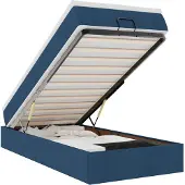 vidaXL Lit ottoman avec matelas bleu 100x200 cm Tissu