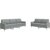 vidaXL Ensemble de canapés 2 pièces gris clair Tissu