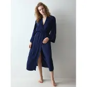 Triumph Peignoir long 'Amourette' bleu marine