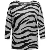 ONLY Carmakoma T-shirt 'ALBA' gris chiné / noir
