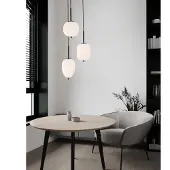 Nova Luce Lampe suspendue Lato 3 noirs clairs avec blanc