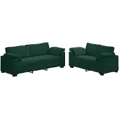 vidaXL Ensemble de canapé 2 pièces avec coussins, velours vert foncé