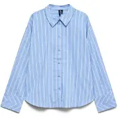 Vero Moda Chemisier bleu clair / bleu foncé / blanc