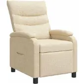 vidaXL Fauteuil relax crème, revêtement en tissu, marque