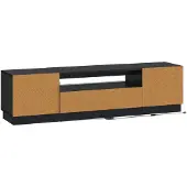 vidaXL Meuble TV LED noir en panneaux de particules
