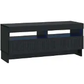 vidaXL Meuble TV LED noir en panneaux de particules