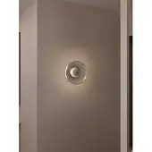 Lyora Lampe murale Lavina Gris argenté avec verre fumé Ø 25cm