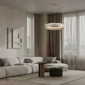 Lyora Lampe pendante moderne Olivia brun sable Ø 60 cm