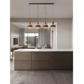 Lyora Lampe pendante moderne Serena Café marron 4 clairs