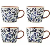 Bloomingville Ensemble de 4 tasses Figuria bleues
