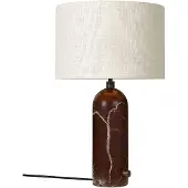 Gubi Gravity Lampe de Table Maroon marble | Canvas Shade | Small