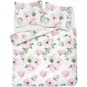 Detexpol Ensemble de literie 220x200 Satin de coton Fleurs