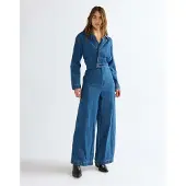 Wrangler Canyon Relaxed Fit Long Sleeve Jumpsuit Bleu XS Femme