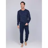 Pastunette Pyjama long bleu foncé