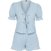 Trendyol Shorty bleu clair / blanc cassé