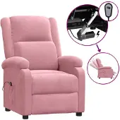 vidaXL Fauteuil relax électrique rose velours