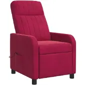 vidaXL Fauteuil de relaxation massant, velours bordeaux ()