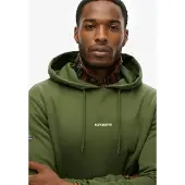 Superdry pour homme. M2014372A Sweat à capuche Plain vert (S), Casuel, Coton