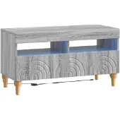 vidaXL Meuble TV LED Sonoma-gris, en panneaux de particules