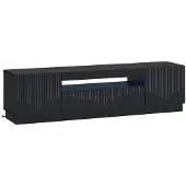 vidaXL Meuble TV LED noir en panneaux de particules