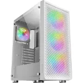 Mars Gaming MCFW, Midi Tower, PC, Blanc, ATX, micro ATX, Mini-ITX, Gaming, Ambre, Vert, Rouge, Bleu