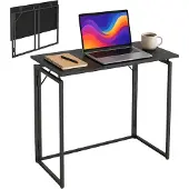 Relaxdays , bureau, hauteur x largeur x profondeur : 74 x 80 x 40 cm, pliable, gain de place, bureau, bureau pour le travail à domicile, noir