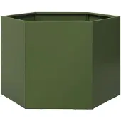 vidaXL Jardinière vert olive hexagone 69x60x45 cm acier