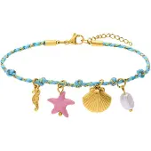 Lucardi Bracelet bleu / or / rose / blanc perle