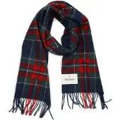Barbour Écharpe Tartan Laine Cachemire Marine Bleu Bleu foncé