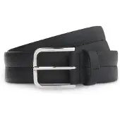 BOSS Ceinture Business en cuir avec boucle en argent poli