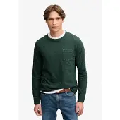 Superdry Homme Top à Manches Longues Avec Poche en Coton et lin Green Taille: L
