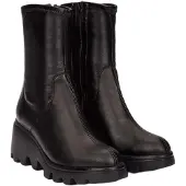 Wonders pour femme. G-7030_5737_5792 Bottines en Cuir Toronto 30 Noir (37), Plat, Fermeture éclair, Casuel