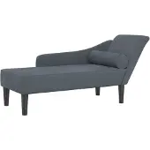 vidaXL Chaise longue avec coussin gris foncé velours