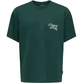 Only & Sons Junior T-Shirt 'OSJCOLE FOOD' crème / vert foncé