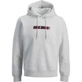 Jack & Jones Sweat-shirt 'JJMUNK' rouge carmin / noir / blanc chiné
