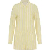 LASCANA Shorty bleu-gris / jaune / blanc