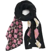 Desigual Écharpe beige / rose / noir
