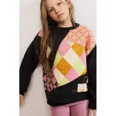 Desigual Pull-over beige / marron / vert clair / noir